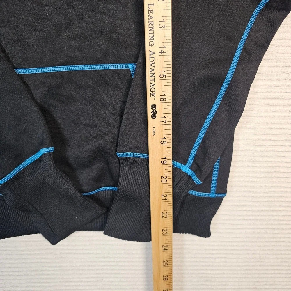 Nike Therma-FIT Hoodie Mens XS Black Blue Contrast Stitch Pullover‎ Sweatshirt